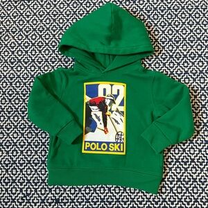 Polo Ralph Lauren Green Ski Graphic  Toddler Kids Hoodie
